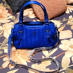 Simply Vera Wang Buena Blue Chevron Satchel/Crossbody NWOT